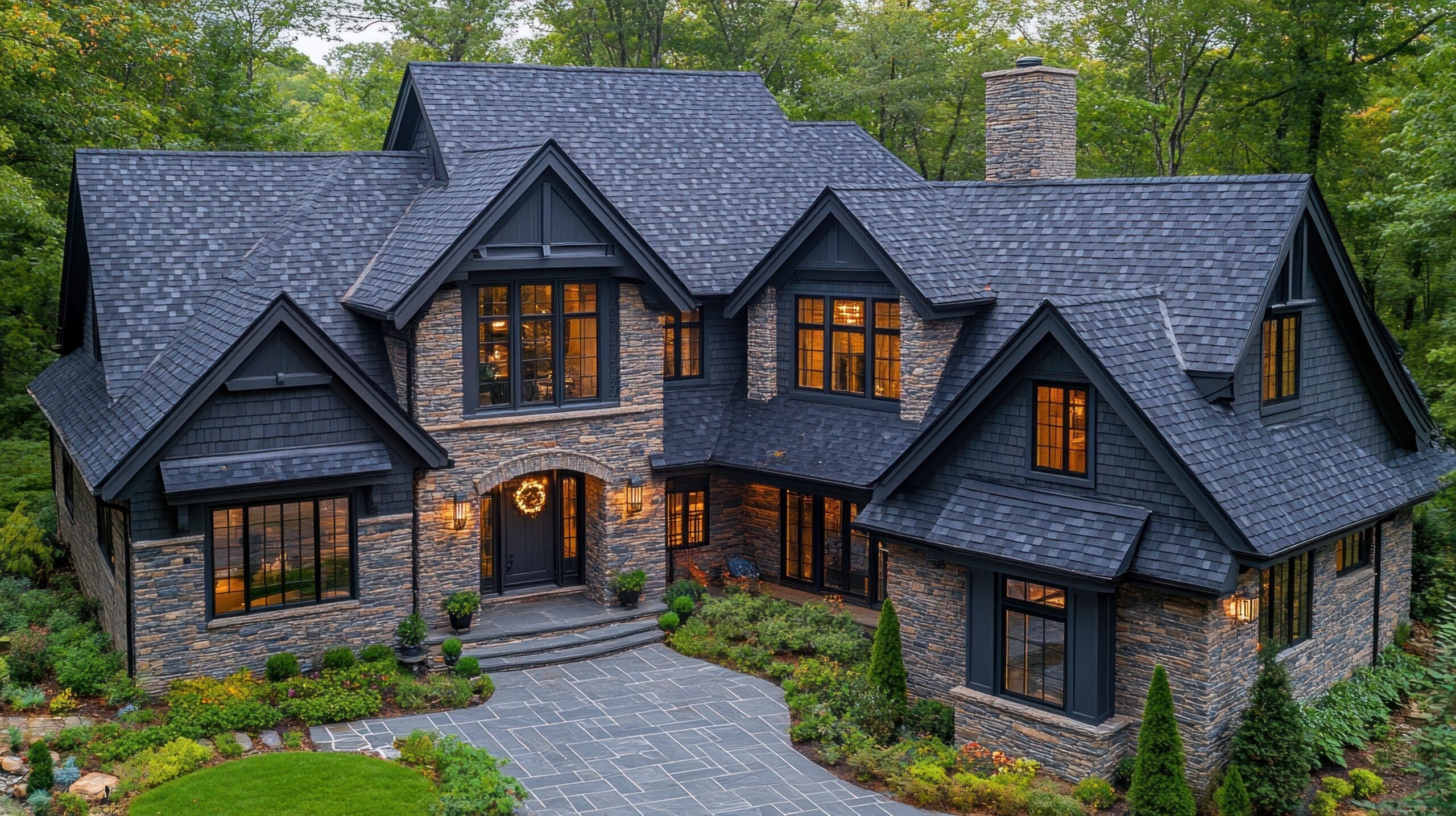 Stunning lakefront home showcasing exquisite architecture and luxurious design.  A true masterpiece of modern residential living.